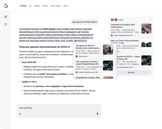 Obecność w Google AI Overviews